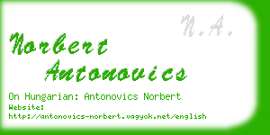 norbert antonovics business card